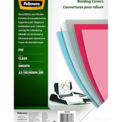 Confezione 100 copertine per rilegatrice in PVC trasparente formato A3 200 micron
