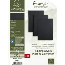 Confezione 25 copertine per rilegatura in cartoncino nero formato A4