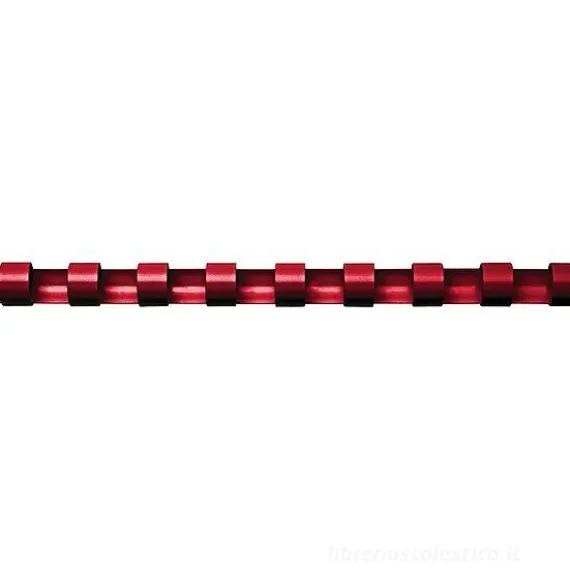 Confezione 100 dorsi plastici 12 mm rosso