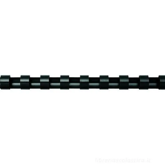 Confezione 100 dorsi plastici 16 mm nero