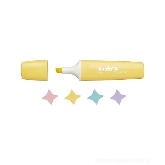 Confezione 4 evidenziatori con punta a scalpello Memolight Pastel