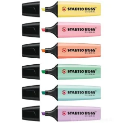 Confezione 6 evidenziatori Stabilo Boss Original Pastel