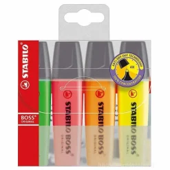 Confezione 4 evidenziatori Stabilo Boss Original