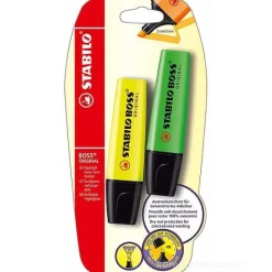 Confezione 2 evidenziatori Stabilo Boss Original giallo e verde