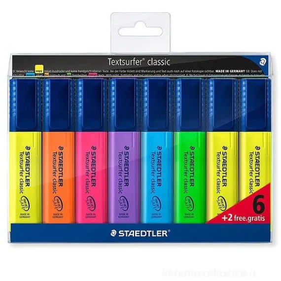 Confezione 8 evidenziatori Textsurfer Classic (colori assortiti)