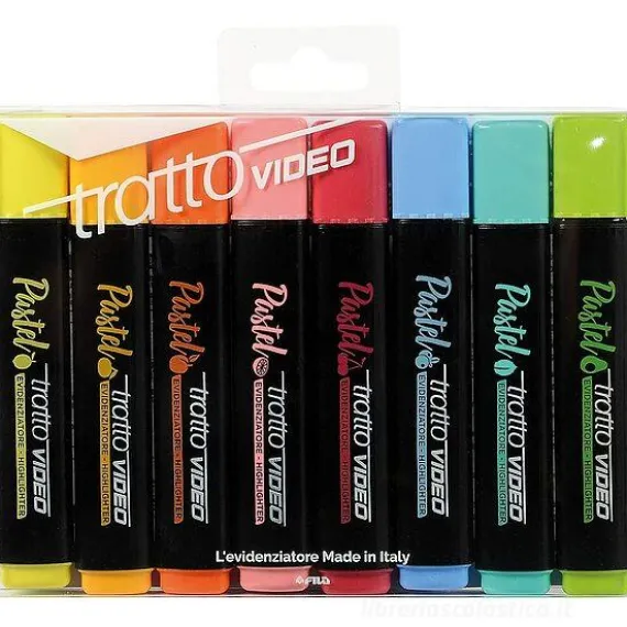 Confezione 8 evidenziatori Tratto Video Pastel