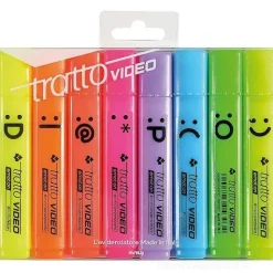 Confezione 8 evidenziatori Tratto Video Emoticon