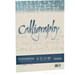 Confezione 50 fogli carta pergamena Calligraphy A4 cm 21x29,7 gr 190 colore naturale