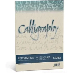 Confezione 50 fogli carta pergamena Calligraphy A4 cm 21x29,7 gr 90 colore sabbia