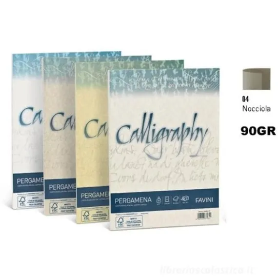 Confezione 50 fogli carta pergamena Calligraphy A4 cm 21x29,7 gr 90 colore nocciola