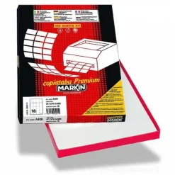 Confezione 100 fogli da 24 etichette autoadesive 70x36mm carta bianca Markin