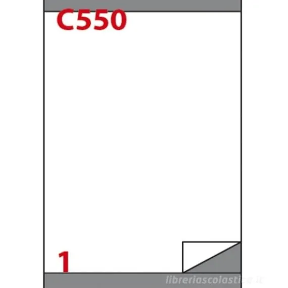 Confezione 100 fogli da 100 etichette autoadesive 210x280 mm carta bianca Markin