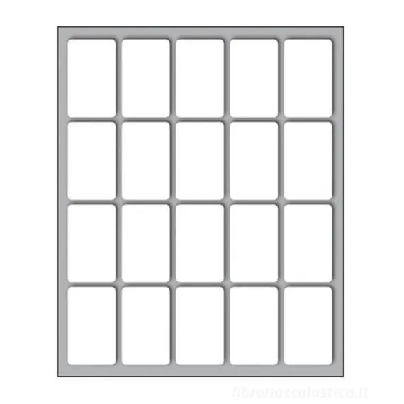 Confezione 10 fogli da 20 etichette autoadesive 34x21mm carta bianca Markin