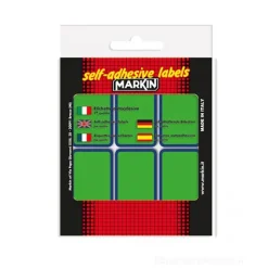 Confezione 10 fogli da 6 etichette autoadesive 70x37mm carta verde Markin