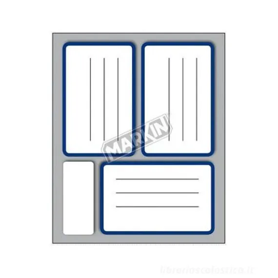 Confezione 10 fogli da 3 etichette autoadesive 80x53mm carta bianca Markin