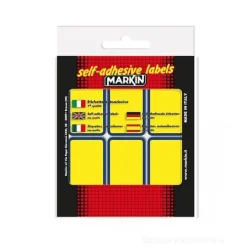 Confezione 10 fogli da 6 etichette autoadesive 70x37mm carta gialla Markin