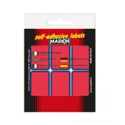 Confezione 10 fogli da 6 etichette autoadesive 70x37mm carta rossa Markin