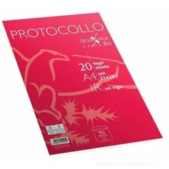 Confezione 20 fogli protocollo formato A4 1R