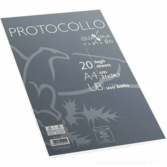 Confezione 20 fogli protocollo formato A4 UB