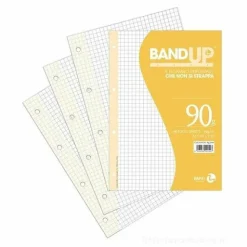 Confezione 40 fogli ricambio rinforzati A5 BandUp 90 grammi quadretti 5 mm