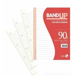 Confezione 40 fogli ricambio rinforzati A5 BandUp 90 gr. a righe 1R