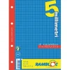 Confezione 40 fogli ricambio rinforzati A5 Rambloc quadretti 5 mm