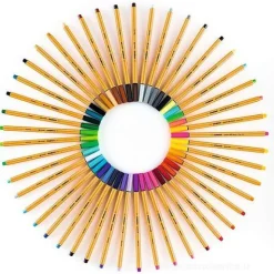 Confezione in metallo 50 penne colorate Stabilo Fineliner Point 88