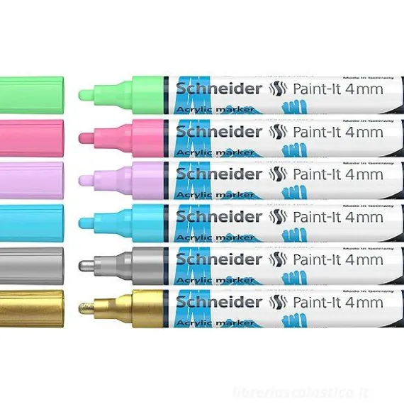Confezione 6 marcatori acrilici Paint-It 320 punta da 4 mm colori pastello