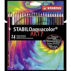 Confezione 24 matite colorate acquerellabili Stabilo Aquacolor Arty
