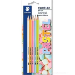 Confezione 5 matite in grafite HB Pastel Line