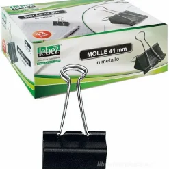 Confezione 12 mollette fermacarte 41 mm