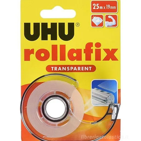 Confezione nastro adesivo Rollafix trasparente con dispenser