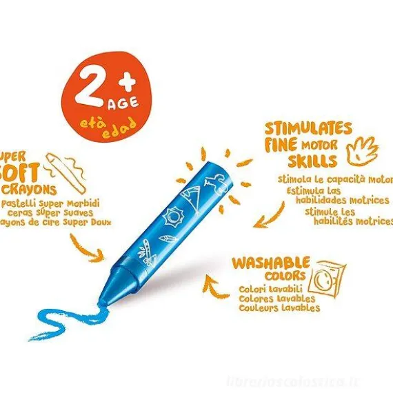 Confezione 8 pastelli a cera maxi Baby 2+
