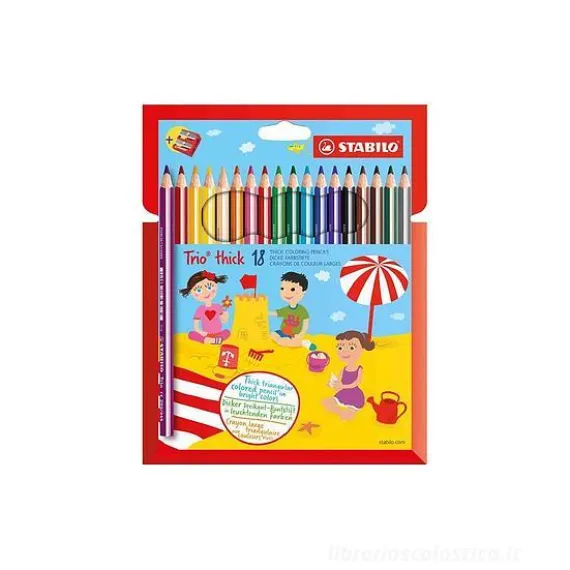 Confezione 18 pastelli a sezione triangolare Trio Maxi