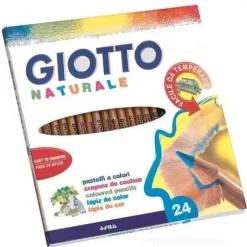 Confezione 24 pastelli in legno Giotto Naturale