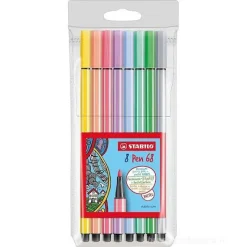 Confezione 8 pennarelli colori pastello Pen 68 Pastel
