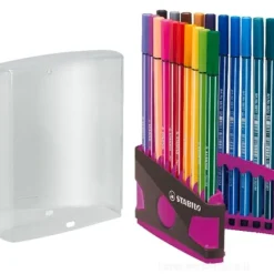 Confezione 20 pennarelli ColorParade Pen 68 astuccio antracite rosa