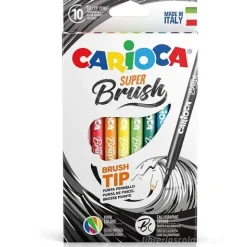 Confezione 10 pennarelli con punta a pennello per disegni calligrafici Super Brush