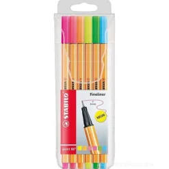 Confezione 6 pennarelli fineliner Point 88 Neon
