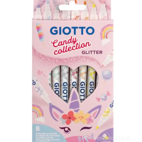 Confezione 8 pennarelli Giotto Candy Glitter (F428500)