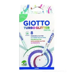 Confezione 8 pennarelli Giotto Turbo Glitter