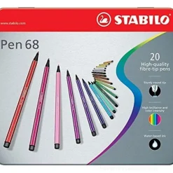 Confezione 20 pennarelli Pen 68 con scatola in metallo