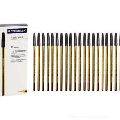 Confezione 20 penne a sfera a punta fine Noris Stick 434 nero