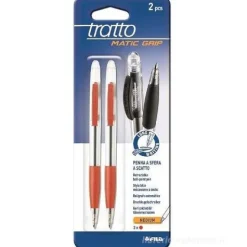 Confezione 2 penne a sfera a scatto Tratto Matic Grip