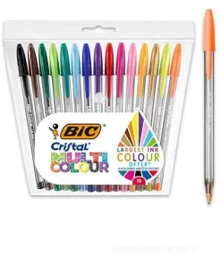 Confezione 15 penne a sfera Bic Cristal Multicolor colori assortiti