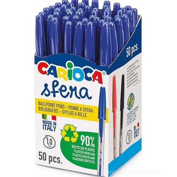 Confezione 50 penne a sfera blu