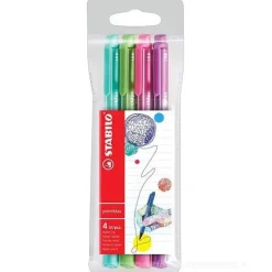 Confezione 4 penne colorate con punta in nylon PointMax Spring