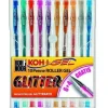 Confezione 10 penne colorate roller gel colori glitter