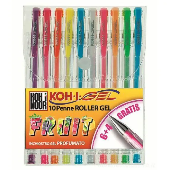 Confezione 10 penne colorate roller gel inchiostro profumato