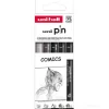 Confezione 5 penne fineliner Uni Pin Comics